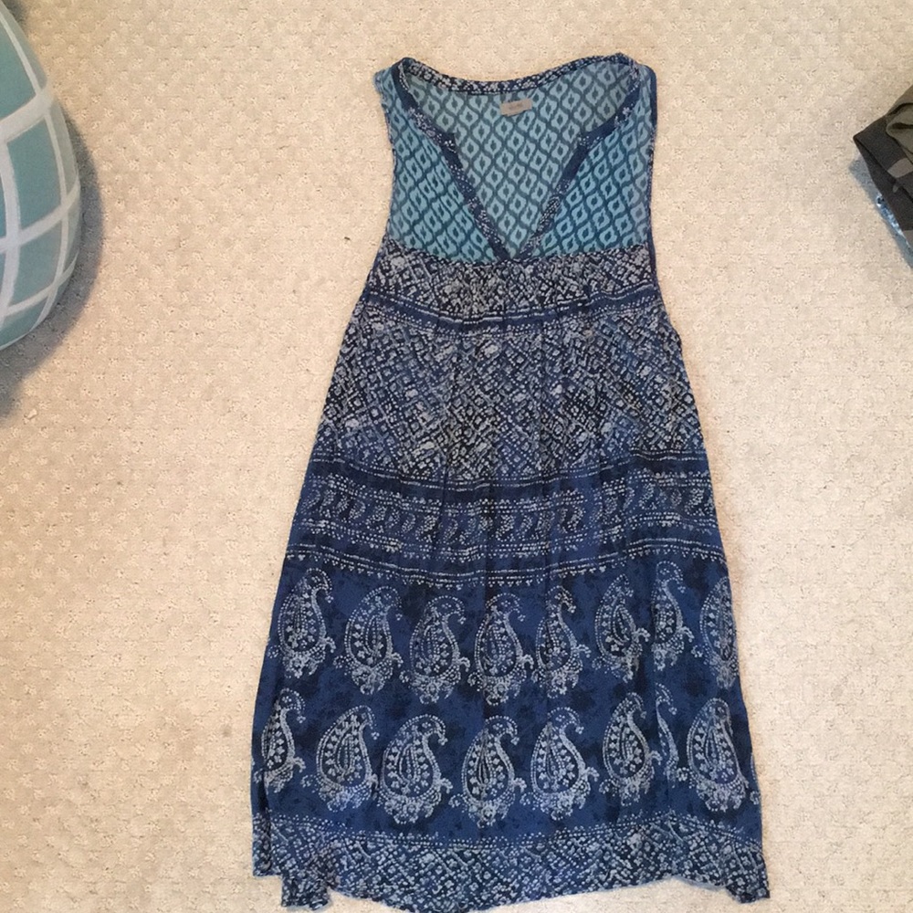 blue and white printed dress from Urban Outfitters